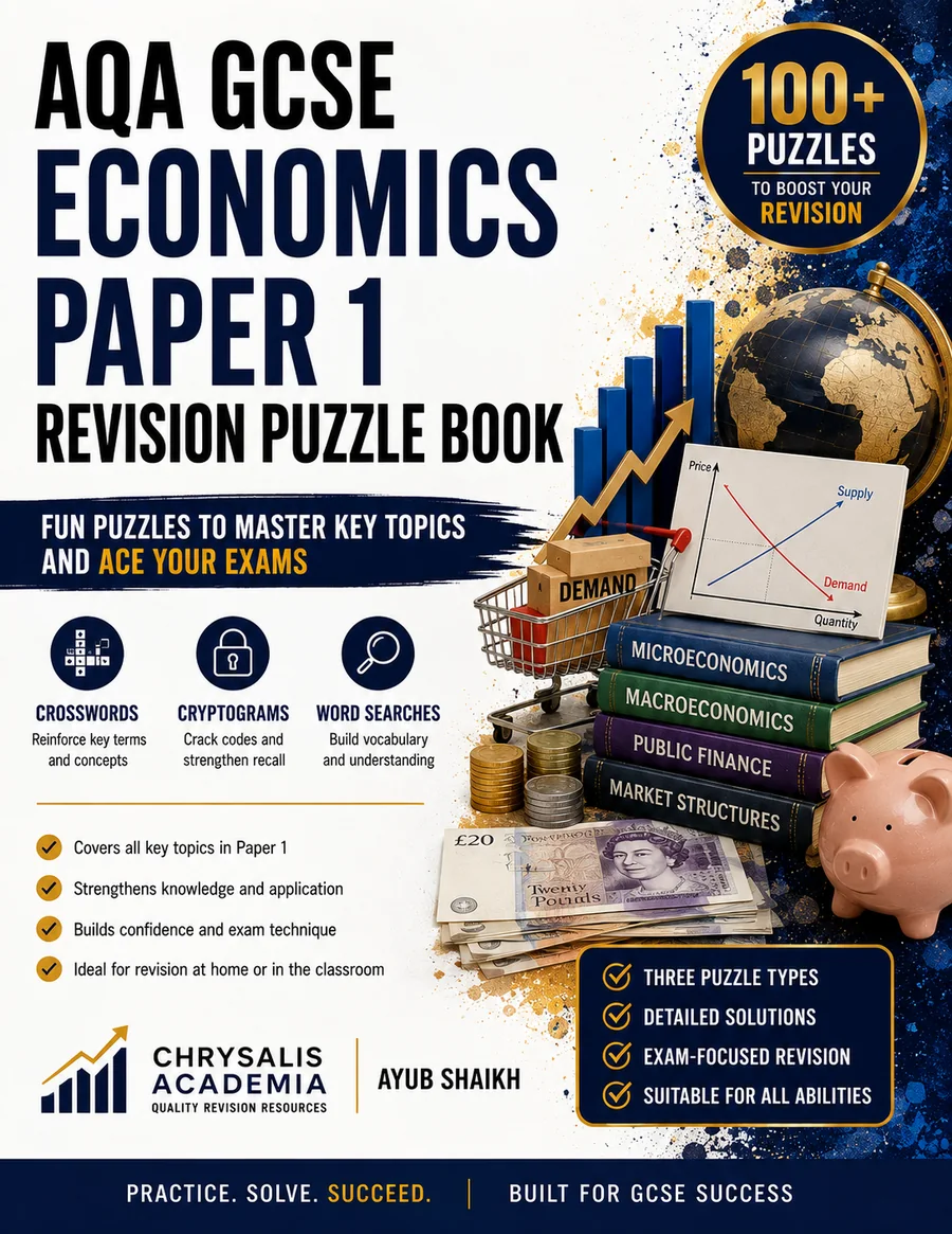AQA GCSE Economics Paper 1 Revision Puzzle Book cover